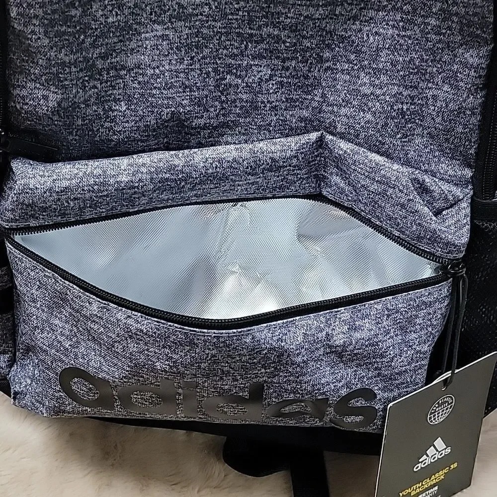 ADIDAS CHARCOAL AND BLACK BACKPACK - NEW